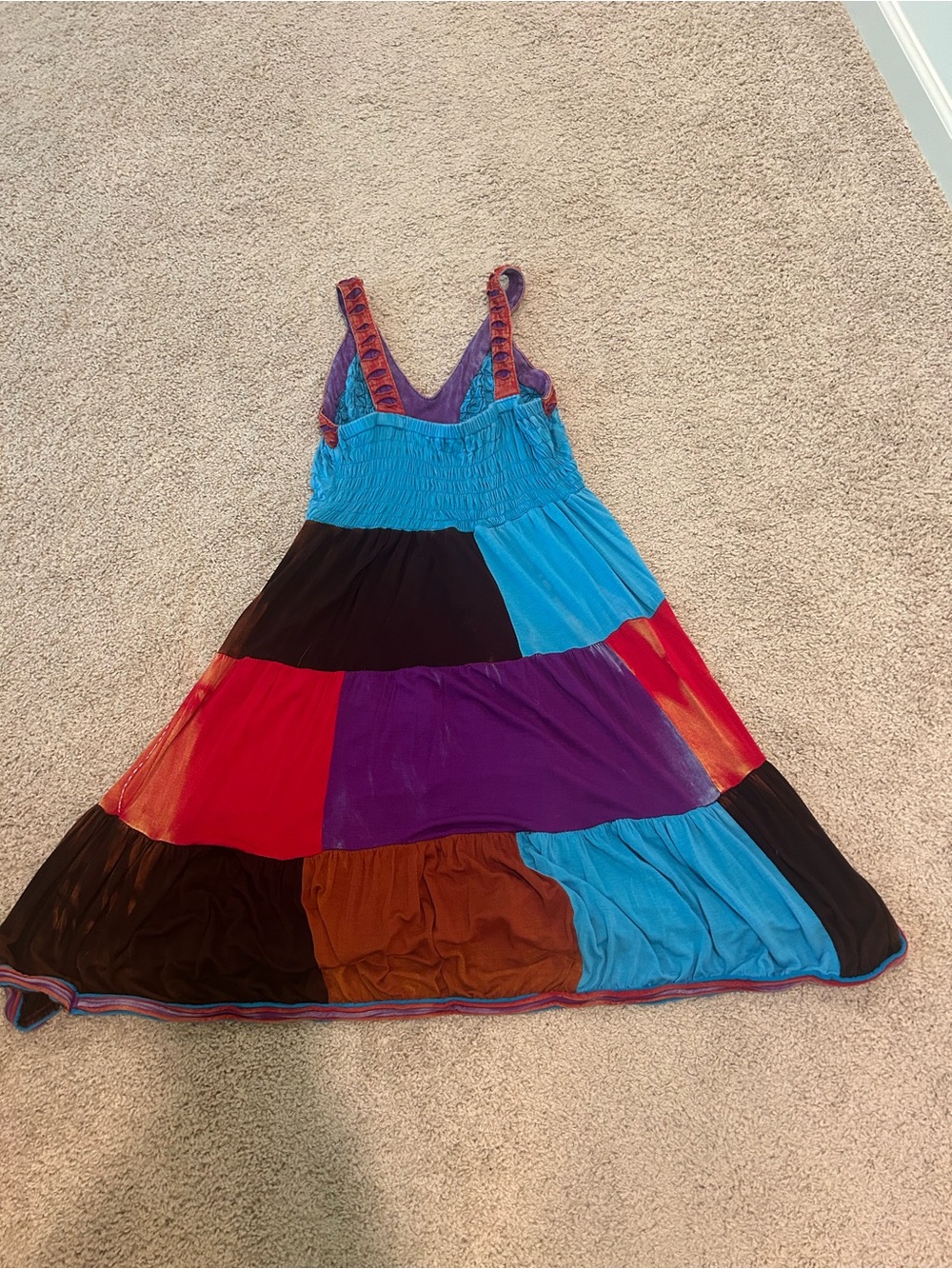 Rising international size XLColorblock PatchworkCostume Dress - Multicolor - Picture 11 of 11